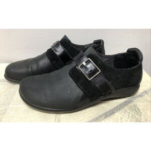 NAOT Tane Black Leather Comfort Buckle Loafer Shoes Womens 40/9 (5M64)